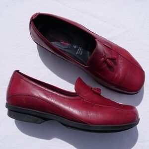 Preowned 1803 handmade in Portugal red leather comfort shoes
